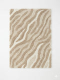 Ivory & Sand Wave textured shag rug