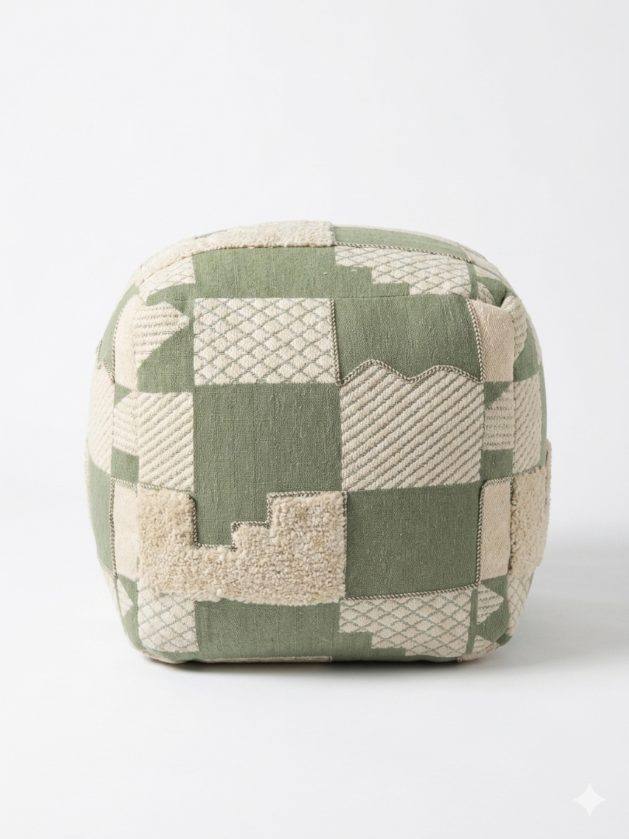 Sage Patch Pouf