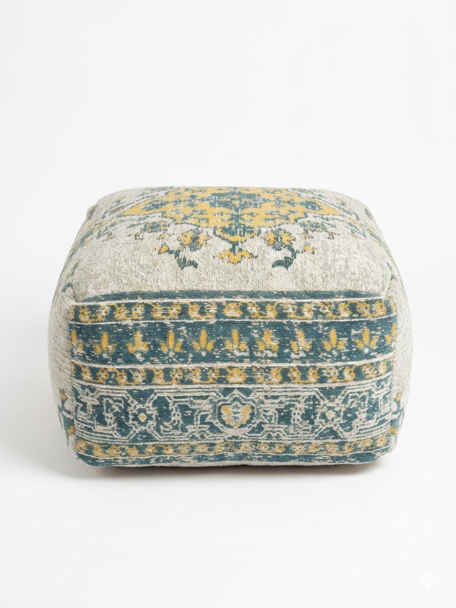 Azure Heritage Pouf